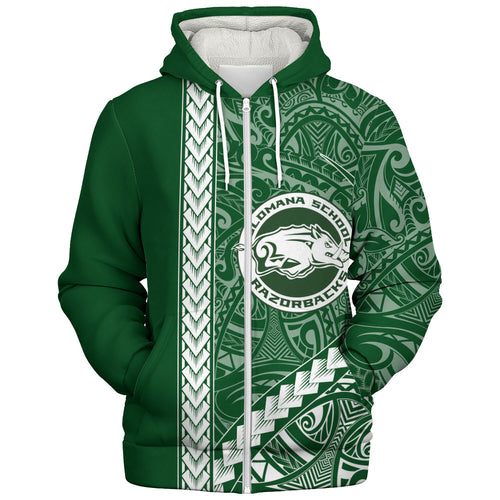 Olomana High & Intermediate School Sherpa Hoodie Tribal Polynesian Pride Style