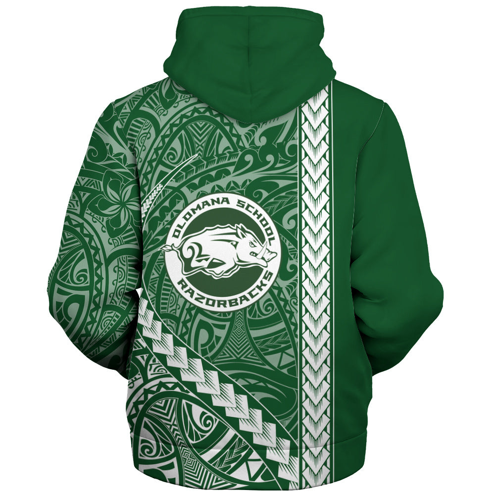 Olomana High & Intermediate School Sherpa Hoodie Tribal Polynesian Pride Style