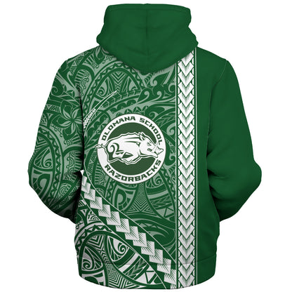 Olomana High & Intermediate School Sherpa Hoodie Tribal Polynesian Pride Style