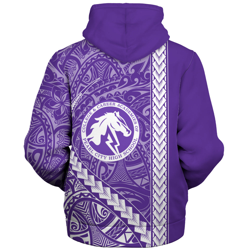 Pearl City High School (Hawaii) Sherpa Hoodie Tribal Polynesian Pride Style