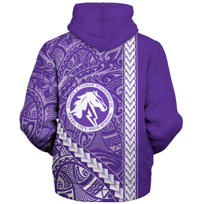 Pearl City High School (Hawaii) Sherpa Hoodie Tribal Polynesian Pride Style