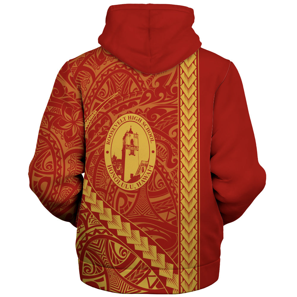 President Theodore Roosevelt High School Sherpa Hoodie Tribal Polynesian Pride Style