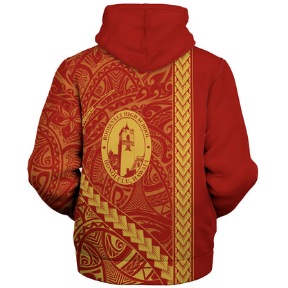 President Theodore Roosevelt High School Sherpa Hoodie Tribal Polynesian Pride Style