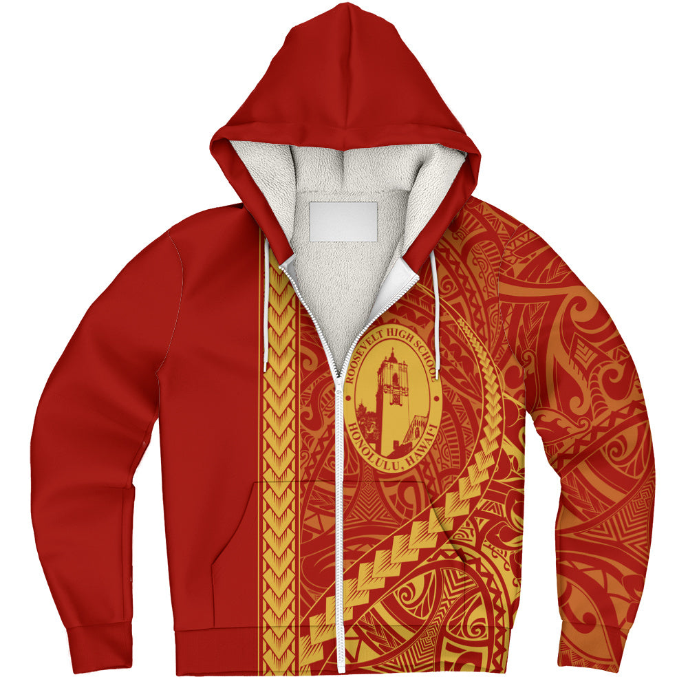 President Theodore Roosevelt High School Sherpa Hoodie Tribal Polynesian Pride Style
