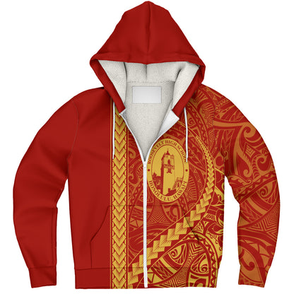 President Theodore Roosevelt High School Sherpa Hoodie Tribal Polynesian Pride Style