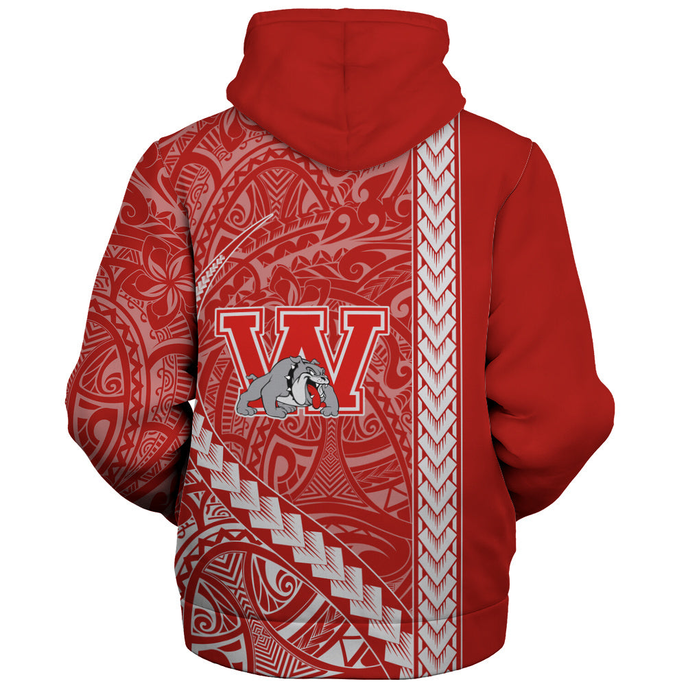 Waialua High and Intermediate School Sherpa Hoodie Tribal Polynesian Pride Style