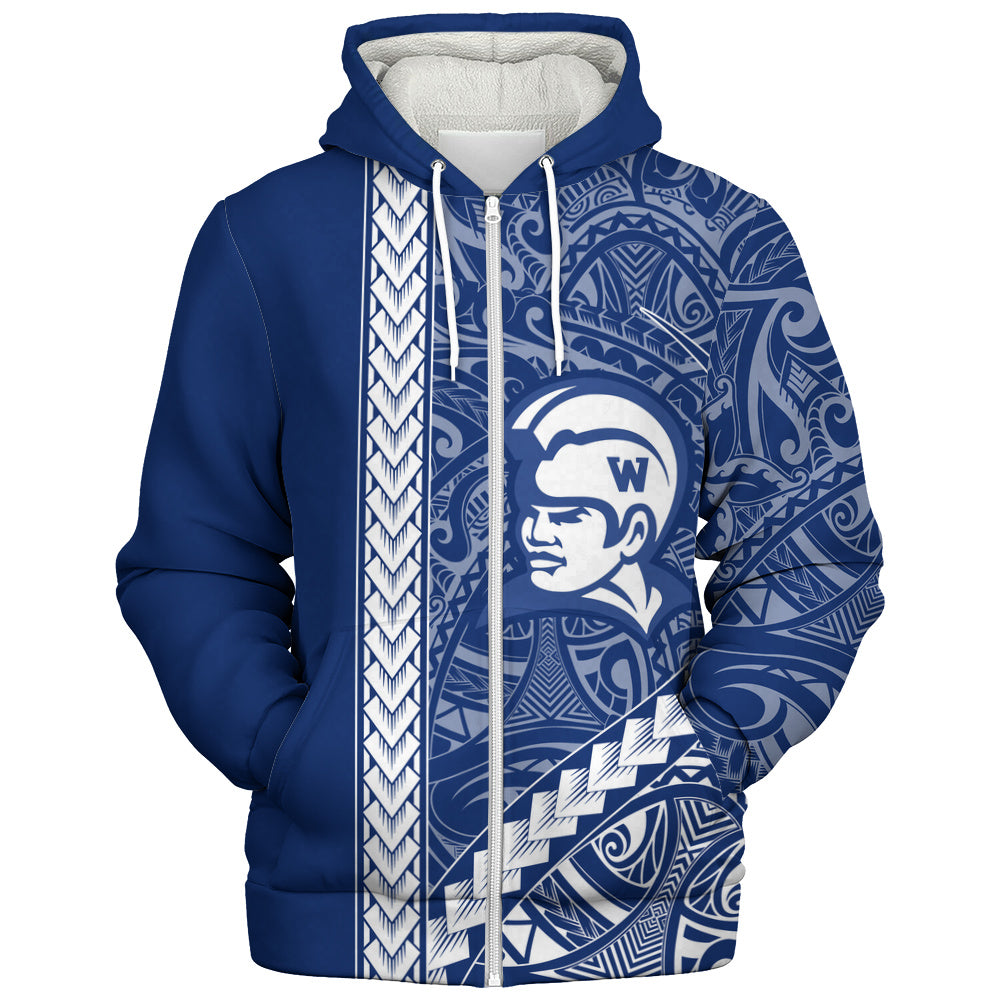 Waimea High School Sherpa Hoodie Tribal Polynesian Pride Style