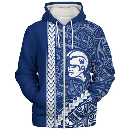 Waimea High School Sherpa Hoodie Tribal Polynesian Pride Style