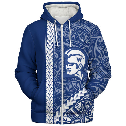Waimea High School Sherpa Hoodie Tribal Polynesian Pride Style