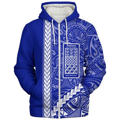 Waimea Middle Public Conversion Charter School Sherpa Hoodie Tribal Polynesian Pride Style