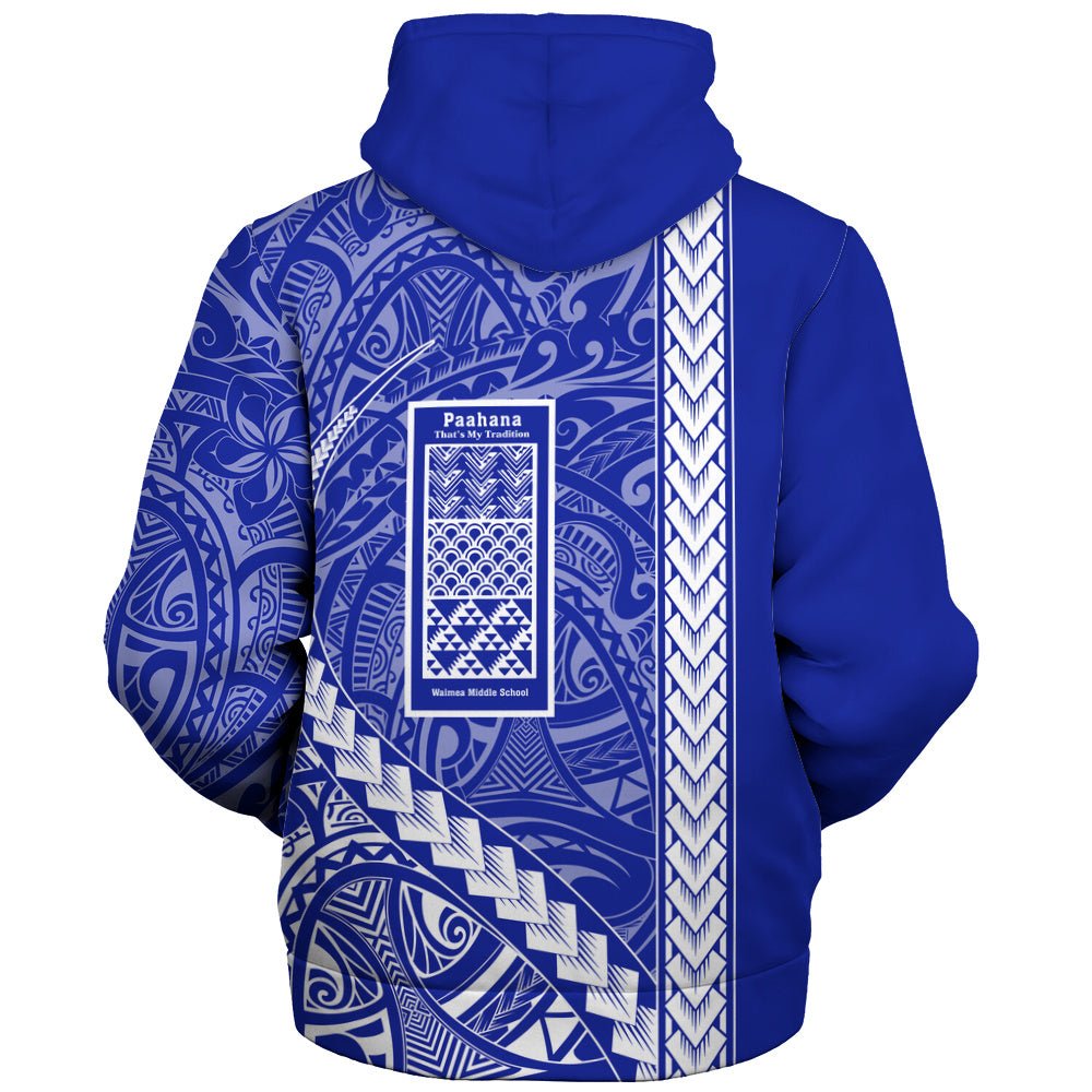 Waimea Middle Public Conversion Charter School Sherpa Hoodie Tribal Polynesian Pride Style