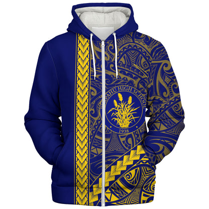 Waipahu High School Sherpa Hoodie Tribal Polynesian Pride Style