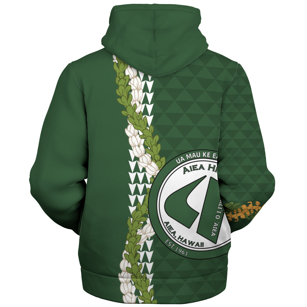 ʻAiea High School Sherpa Hoodie Puakenikeni Maile Flower Lei