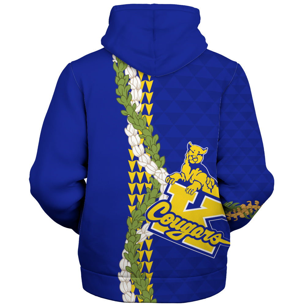 Henry J. Kaiser High School (Hawaii) Sherpa Hoodie Puakenikeni Maile Flower Lei