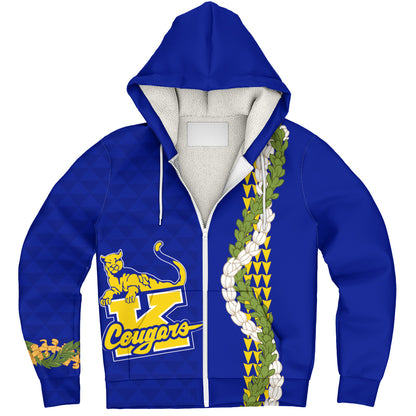 Henry J. Kaiser High School (Hawaii) Sherpa Hoodie Puakenikeni Maile Flower Lei