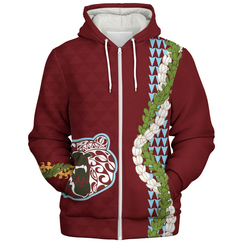 Henry Perrine Baldwin High School Sherpa Hoodie Puakenikeni Maile Flower Lei