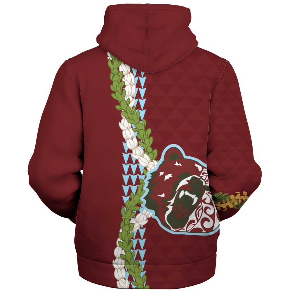 Henry Perrine Baldwin High School Sherpa Hoodie Puakenikeni Maile Flower Lei