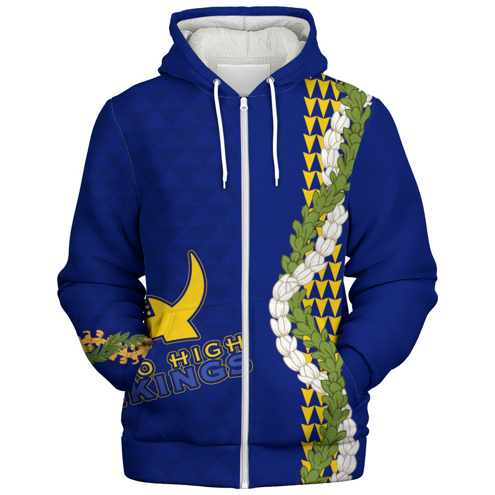 Hilo High School Sherpa Hoodie Puakenikeni Maile Flower Lei