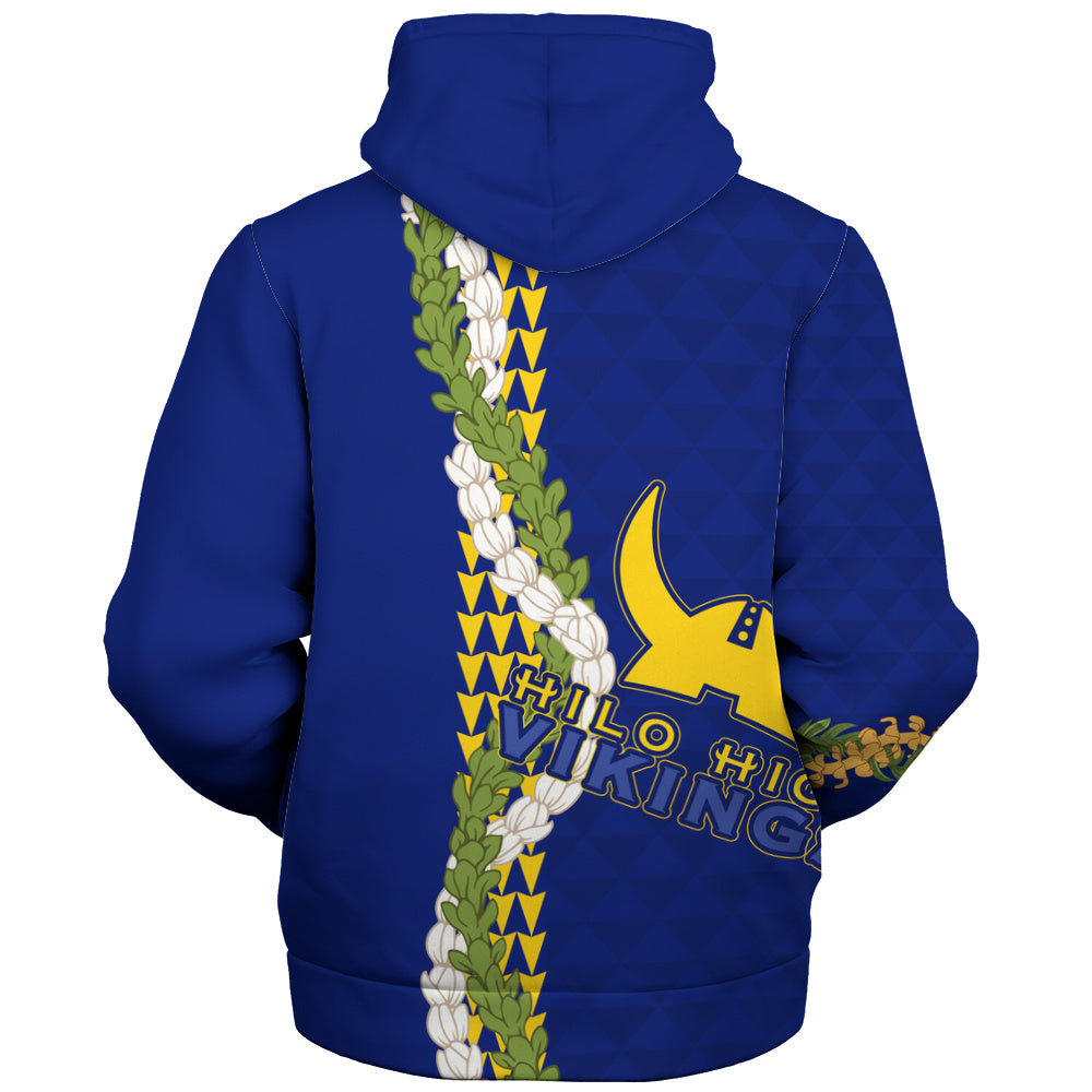 Hilo High School Sherpa Hoodie Puakenikeni Maile Flower Lei