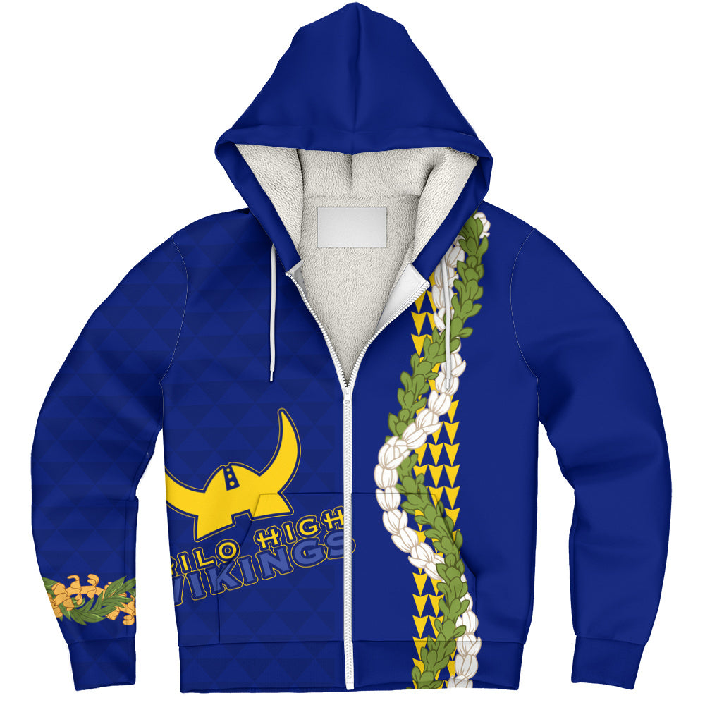 Hilo High School Sherpa Hoodie Puakenikeni Maile Flower Lei