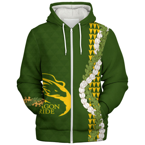Honokaʻa High & Intermediate School Sherpa Hoodie Puakenikeni Maile Flower Lei