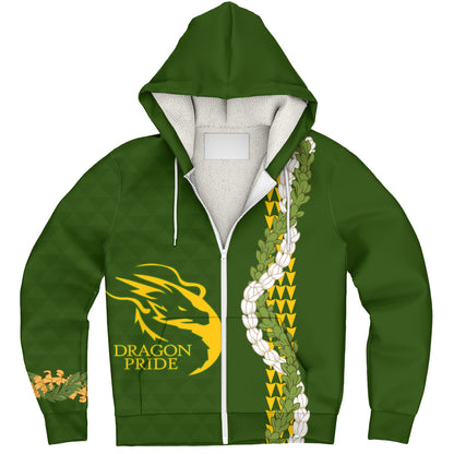 Honokaʻa High & Intermediate School Sherpa Hoodie Puakenikeni Maile Flower Lei