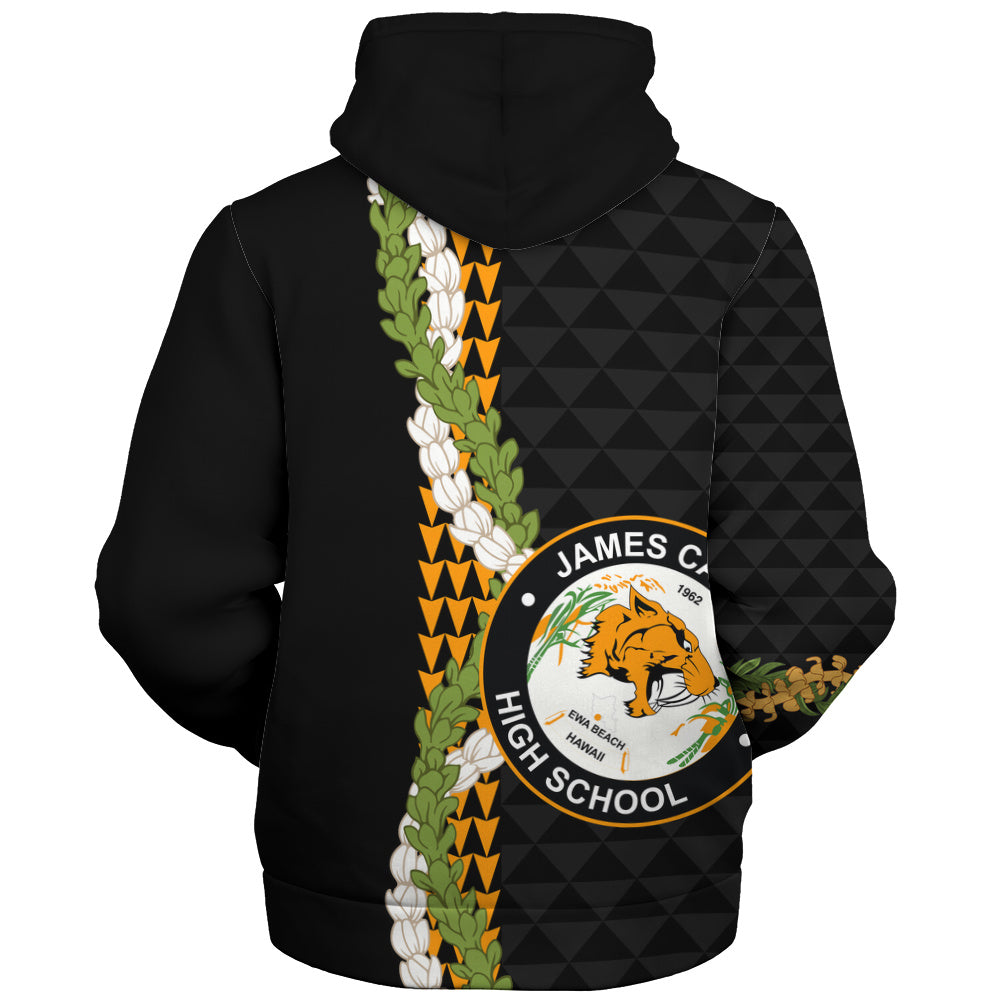 James Campbell High School Sherpa Hoodie Puakenikeni Maile Flower Lei