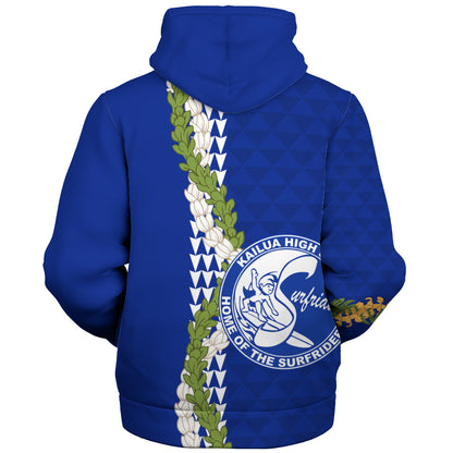 Kailua High School Sherpa Hoodie Puakenikeni Maile Flower Lei