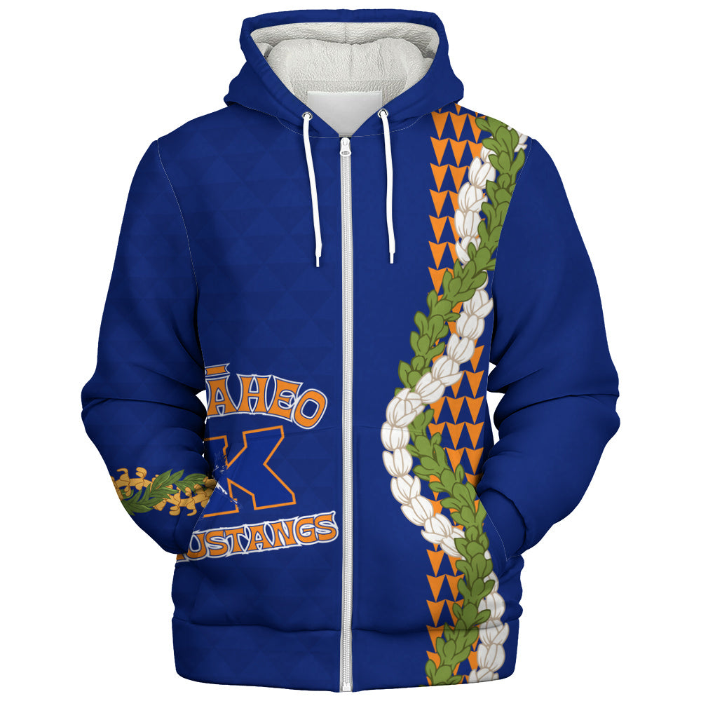 Kalaheo High School Sherpa Hoodie Puakenikeni Maile Flower Lei