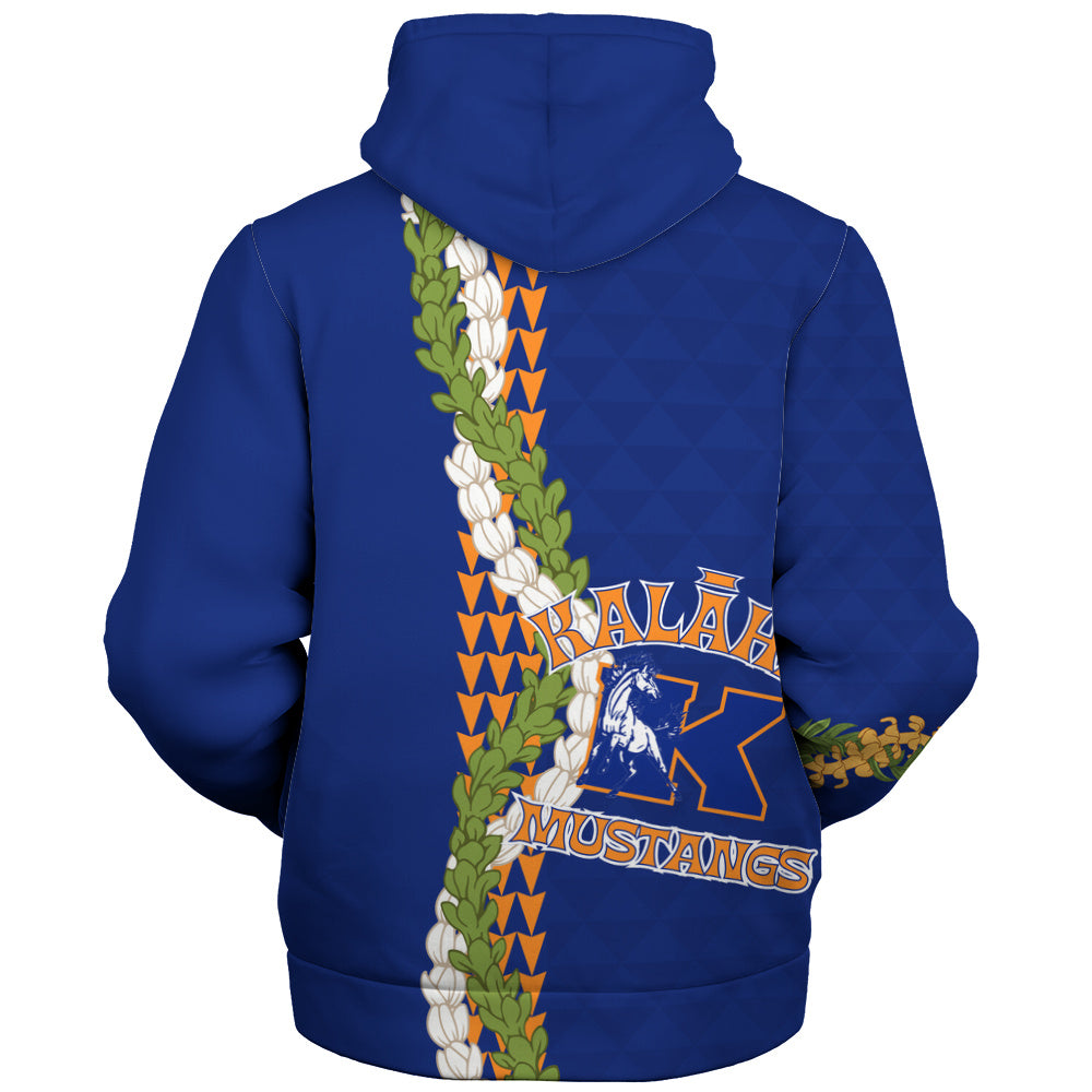 Kalaheo High School Sherpa Hoodie Puakenikeni Maile Flower Lei