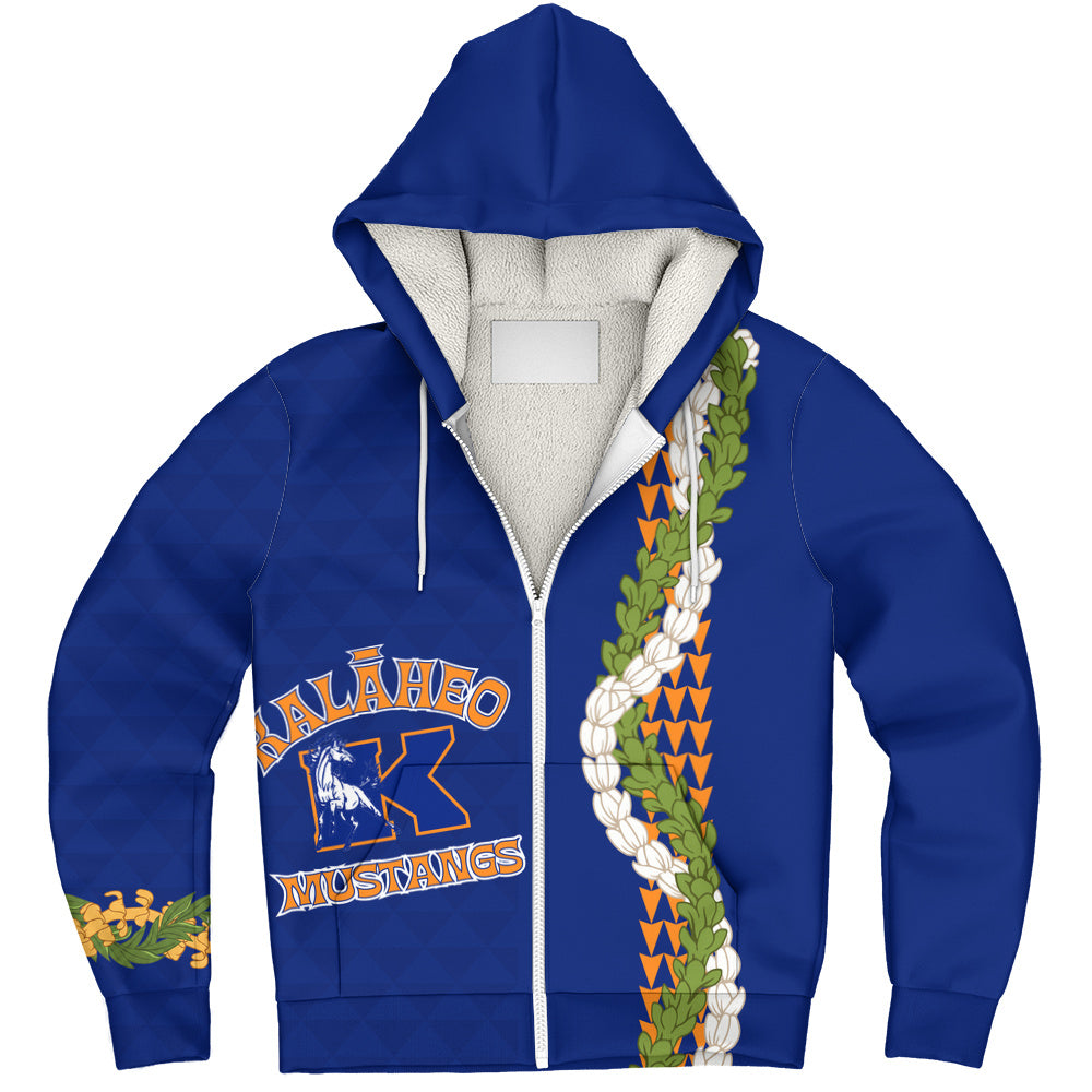 Kalaheo High School Sherpa Hoodie Puakenikeni Maile Flower Lei