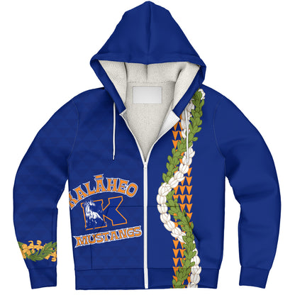 Kalaheo High School Sherpa Hoodie Puakenikeni Maile Flower Lei