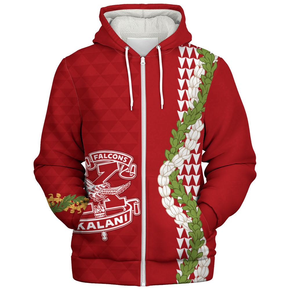 Kalani High School Sherpa Hoodie Puakenikeni Maile Flower Lei