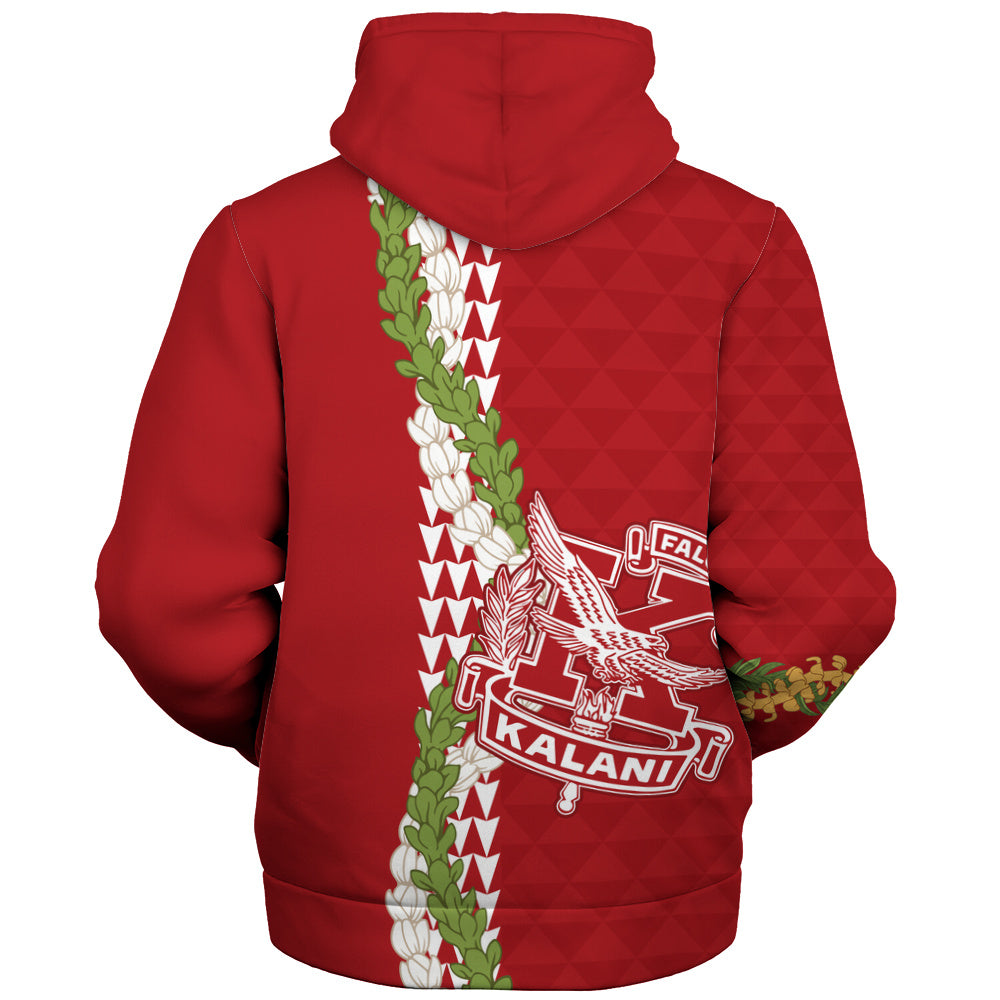 Kalani High School Sherpa Hoodie Puakenikeni Maile Flower Lei