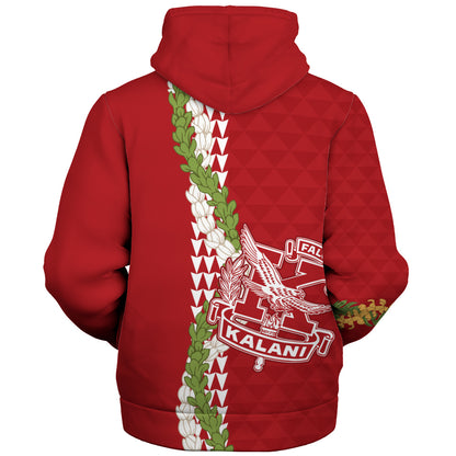 Kalani High School Sherpa Hoodie Puakenikeni Maile Flower Lei