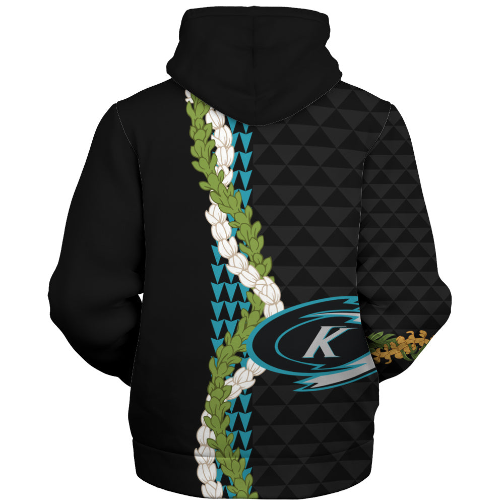 Kapolei High School Sherpa Hoodie Puakenikeni Maile Flower Lei