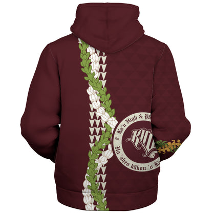 Kaʻū High & Pāhala Elementary School Sherpa Hoodie Puakenikeni Maile Flower Lei