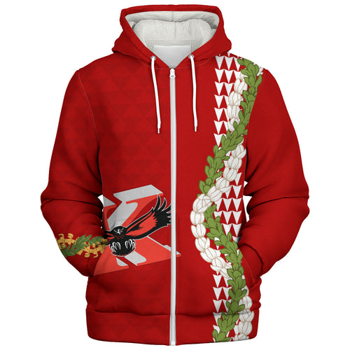 Kauai High School Sherpa Hoodie Puakenikeni Maile Flower Lei