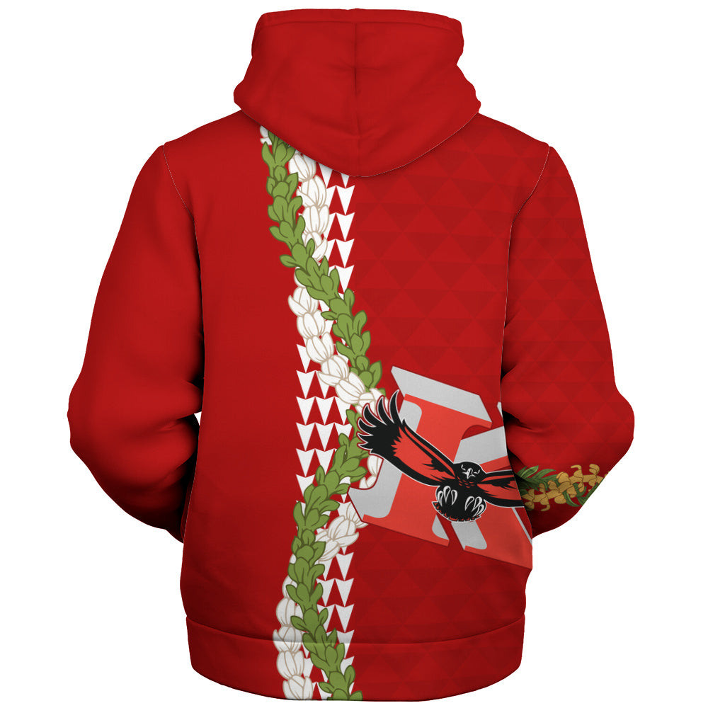Kauai High School Sherpa Hoodie Puakenikeni Maile Flower Lei