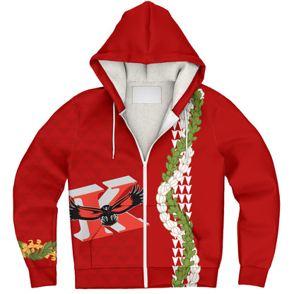 Kauai High School Sherpa Hoodie Puakenikeni Maile Flower Lei