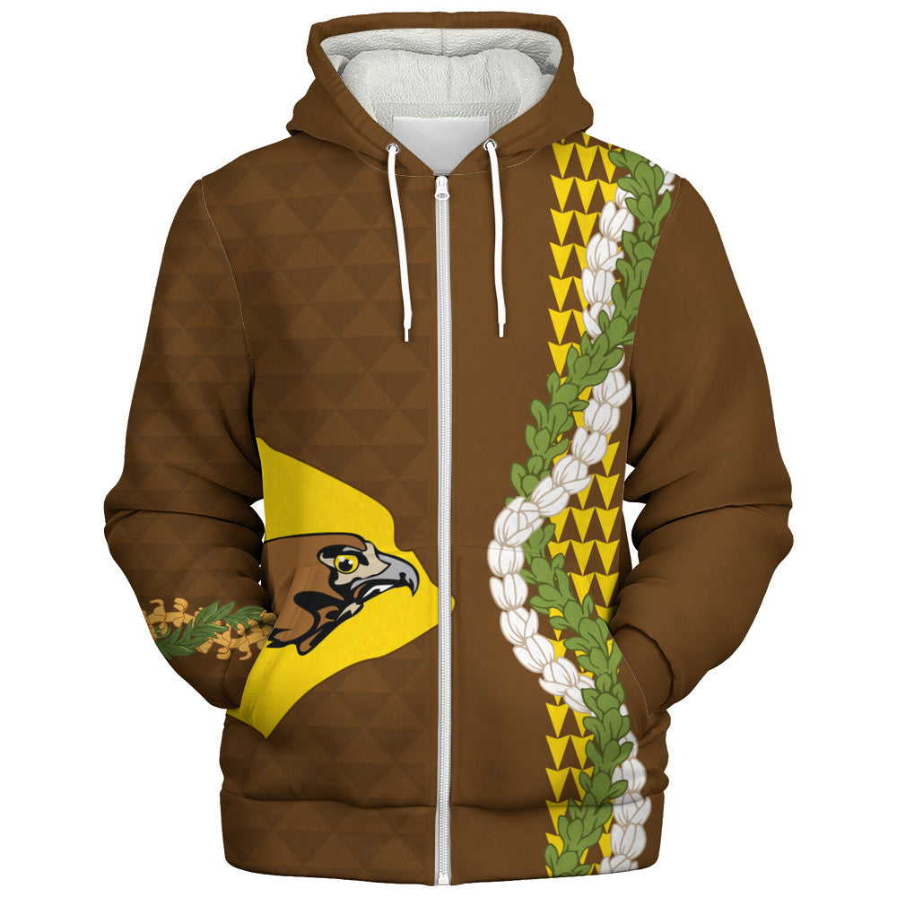 ke kula o ehunuikaimalino Sherpa Hoodie Puakenikeni Maile Flower Lei