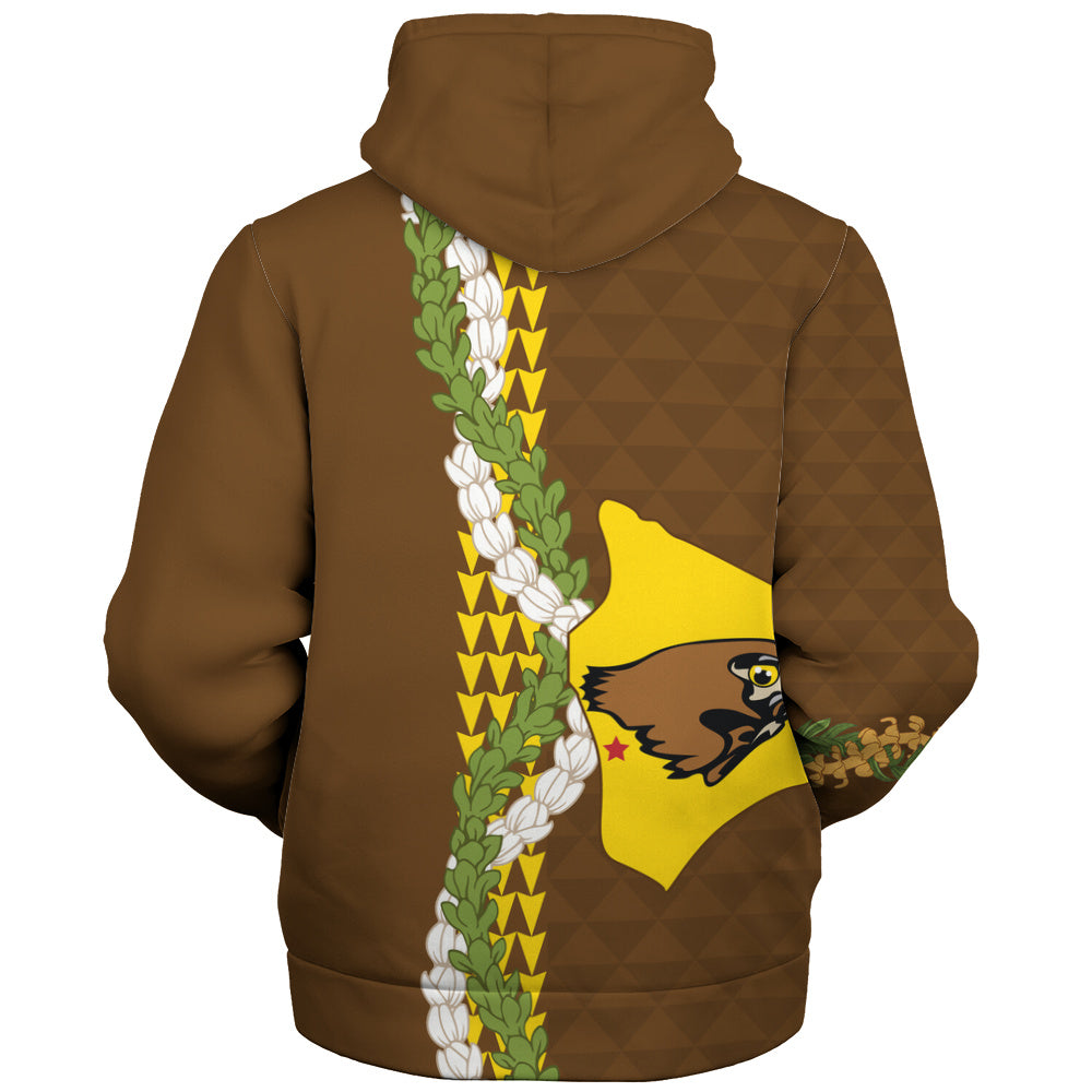 ke kula o ehunuikaimalino Sherpa Hoodie Puakenikeni Maile Flower Lei