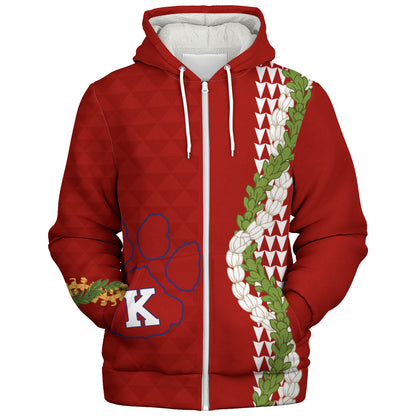 Keaʻau High School Sherpa Hoodie Puakenikeni Maile Flower Lei