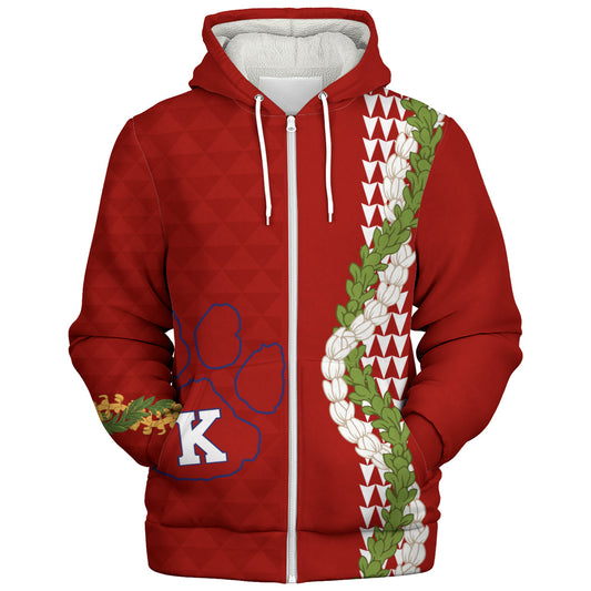 Keaʻau High School Sherpa Hoodie Puakenikeni Maile Flower Lei