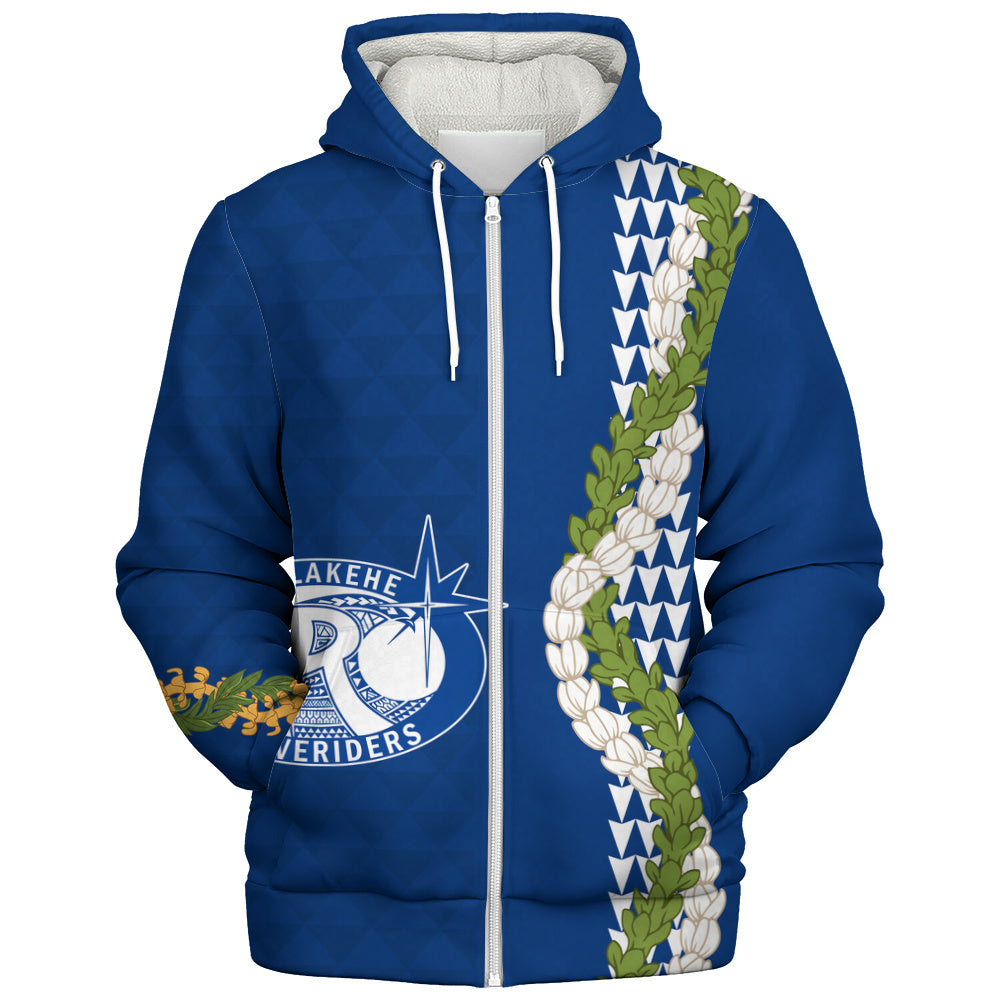 Kealakehe High School Sherpa Hoodie Puakenikeni Maile Flower Lei