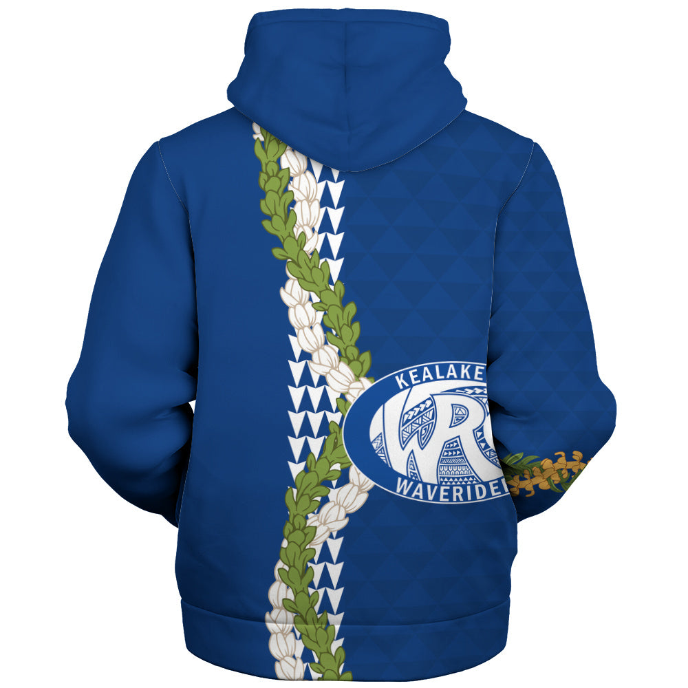 Kealakehe High School Sherpa Hoodie Puakenikeni Maile Flower Lei