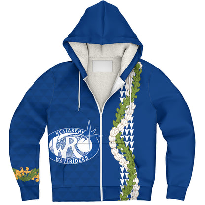 Kealakehe High School Sherpa Hoodie Puakenikeni Maile Flower Lei