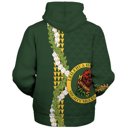 Leilehua High School Sherpa Hoodie Puakenikeni Maile Flower Lei
