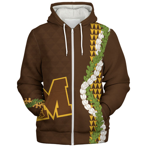 Mililani High School Sherpa Hoodie Puakenikeni Maile Flower Lei