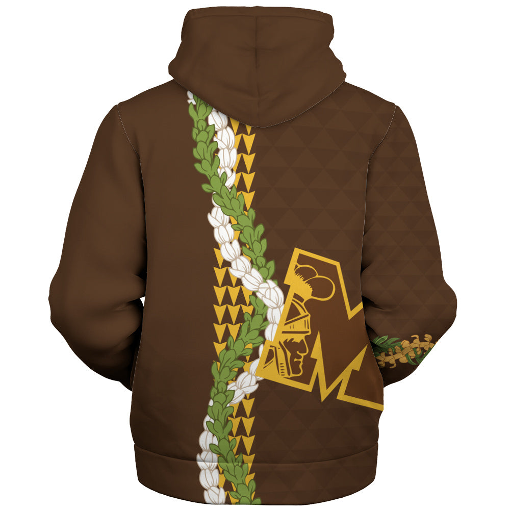Mililani High School Sherpa Hoodie Puakenikeni Maile Flower Lei